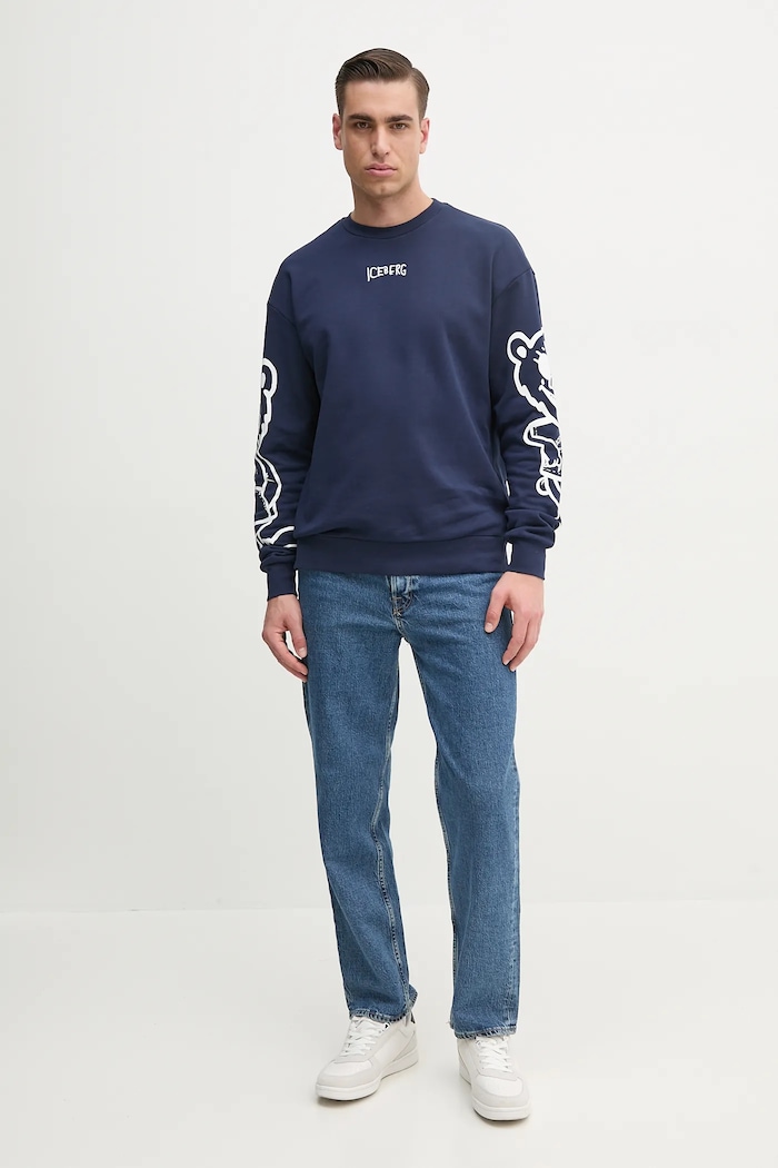 Iceberg Bluza bawełniana E053.6341 granatowy SS25
