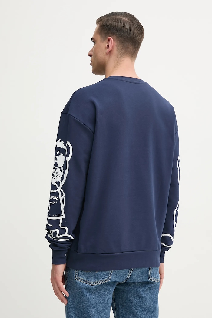 Odzież Iceberg Bluza bawełniana E053.6341 granatowy