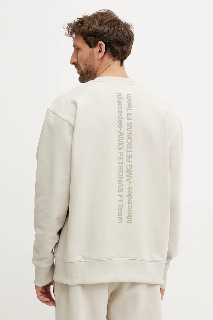 Odzież adidas bluza bawełniana x Mercedes JW3091 beżowy