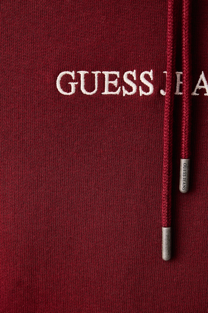 Bluza z kapturem męska bawełniana Guess Jeans bordowy M5RQ38.KCPR1