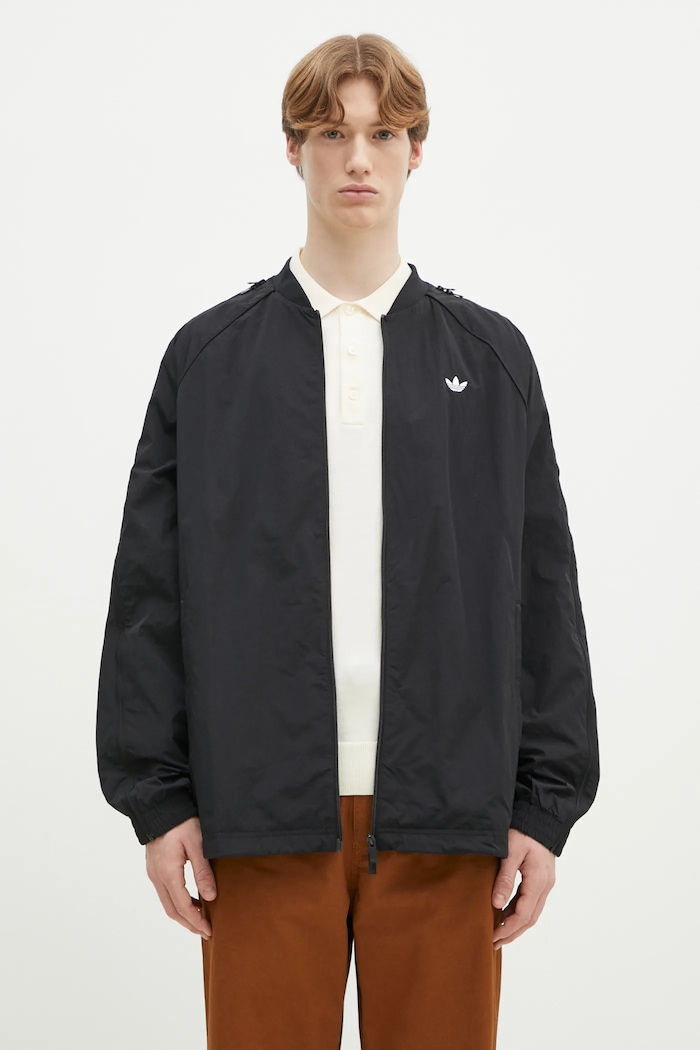 Суичър adidas Originals SST TRACK TOP изчистен черен JX1618