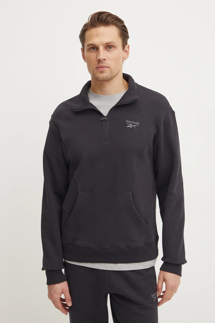 Bavlněná mikina Reebok Classic bez kapuce černá 100214081