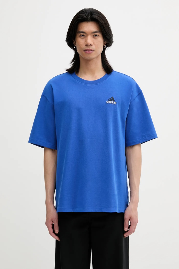 Bavlnené tričko adidas Originals EQT Gfx Tee 1 relaxed modrá JN4847