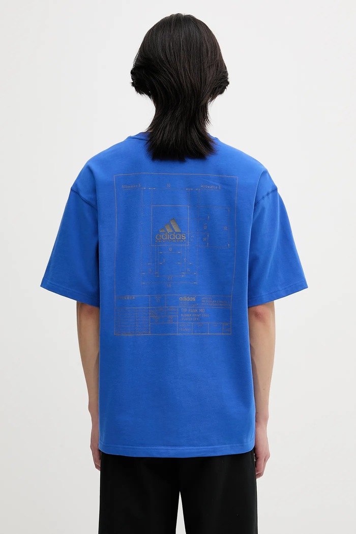 Oblečenie Bavlnené tričko adidas Originals EQT Gfx Tee 1 JN4847 modrá