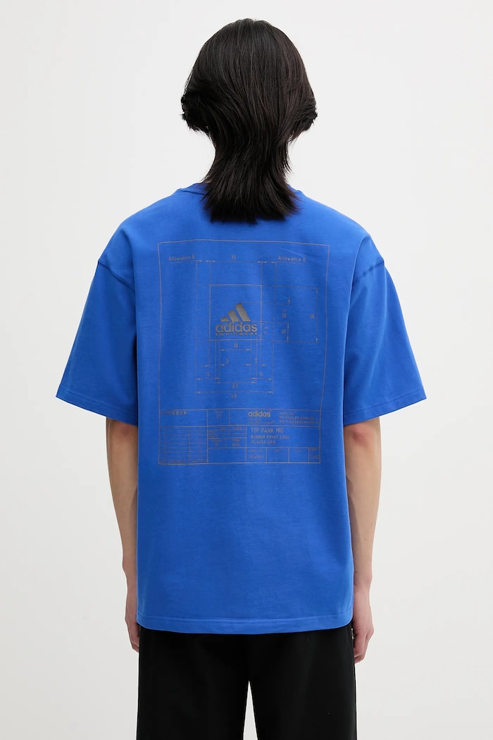 Oblečenie Bavlnené tričko adidas Originals EQT Gfx Tee 1 JN4847 modrá