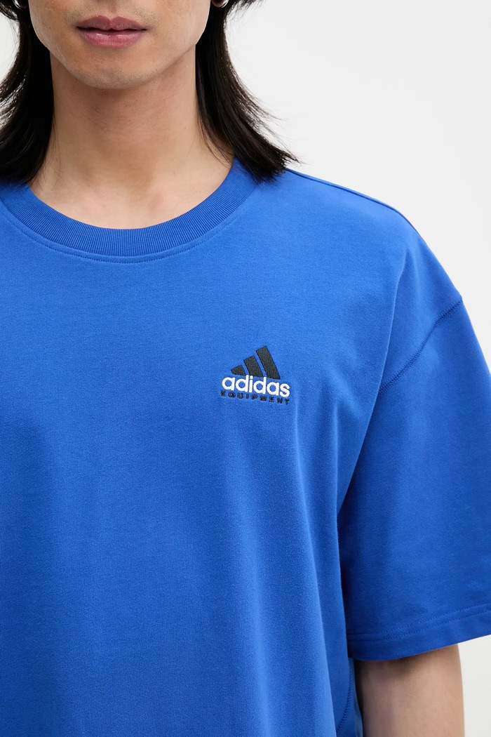 Bavlnené tričko adidas Originals EQT Gfx Tee 1 modrá JN4847