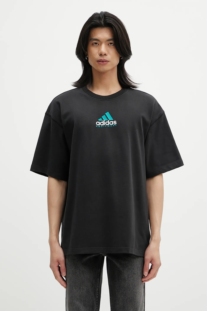 Βαμβακερό μπλουζάκι adidas Originals EQT Gfx Tee 2 χαλαρό μαύρο JN4848