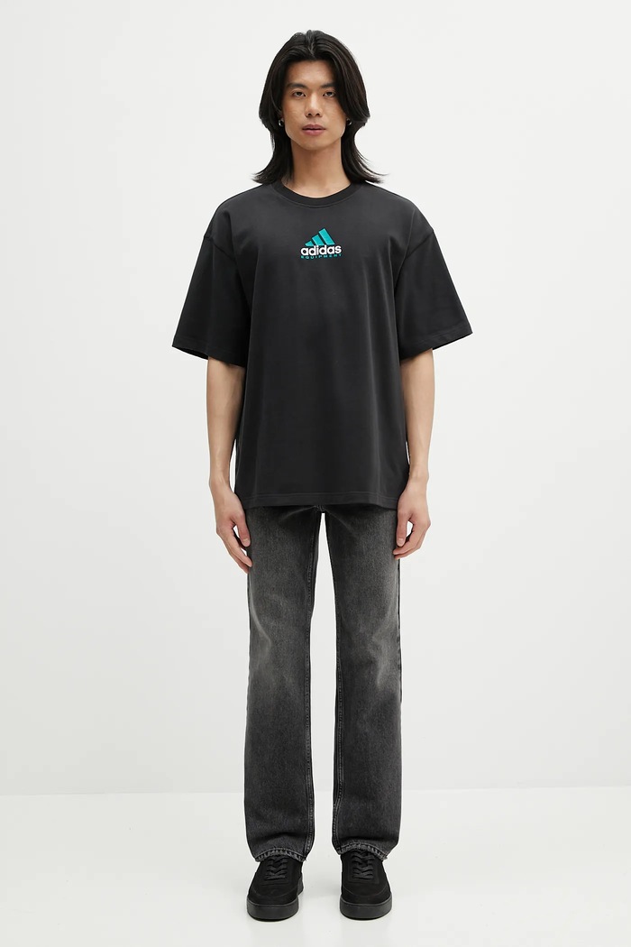 Βαμβακερό μπλουζάκι adidas Originals EQT Gfx Tee 2 μαύρο JN4848