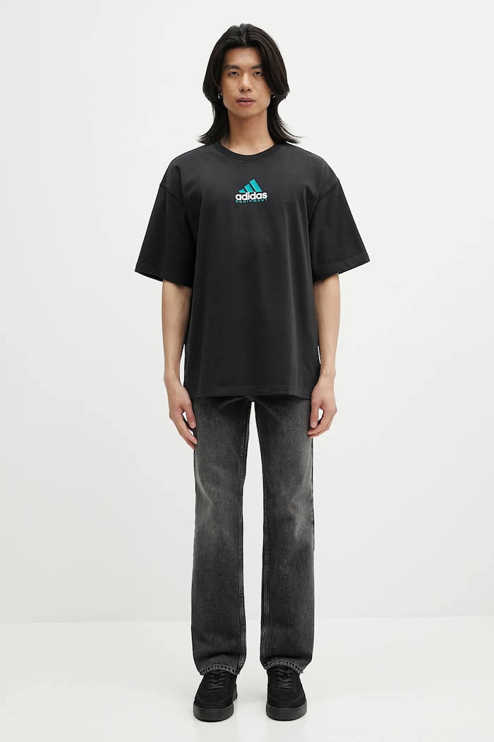 Βαμβακερό μπλουζάκι adidas Originals EQT Gfx Tee 2 μαύρο JN4848