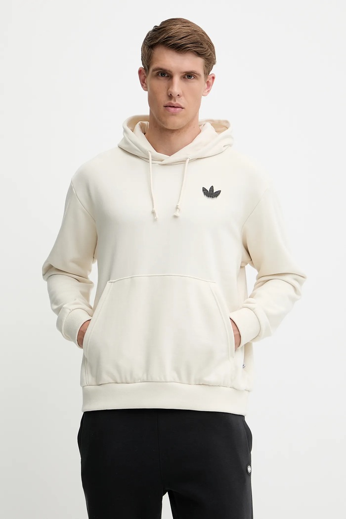 Odzież adidas Originals bluza bawełniana Skeleton Hoodie JN4557 beżowy