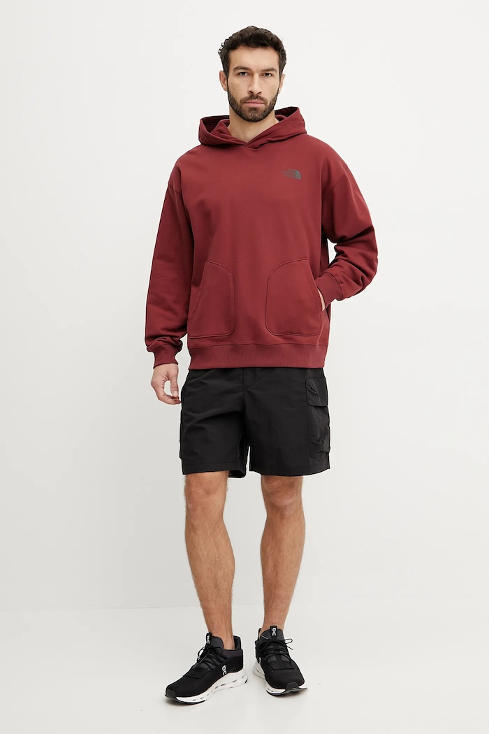 The North Face bluza bawełniana Nuptse Oversized NF0A8C3V0VO1 czerwony SS25