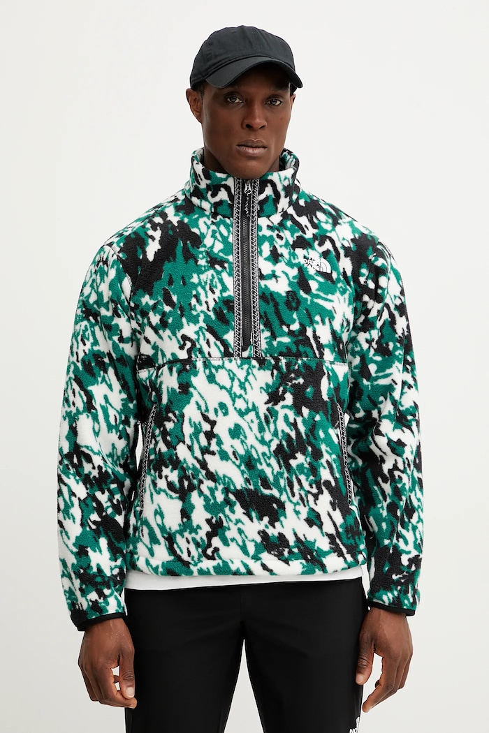 The North Face bluza polarowa TNF Fleeski bez kaptura zielony NF0A88XR65P1