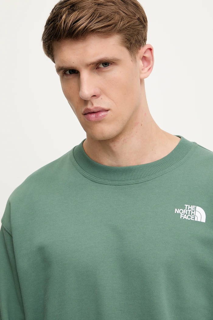 The North Face pamut melegítőfelső Nuptse Oversized zöld NF0A8C3UHCH1
