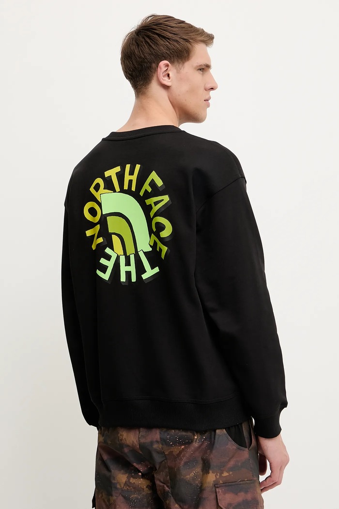 Pamučna dukserica The North Face Nuptse Oversized pamuk crna NF0A8C3UJK31