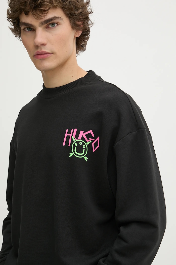 Hugo Blue bluza bawełniana czarny 50539702