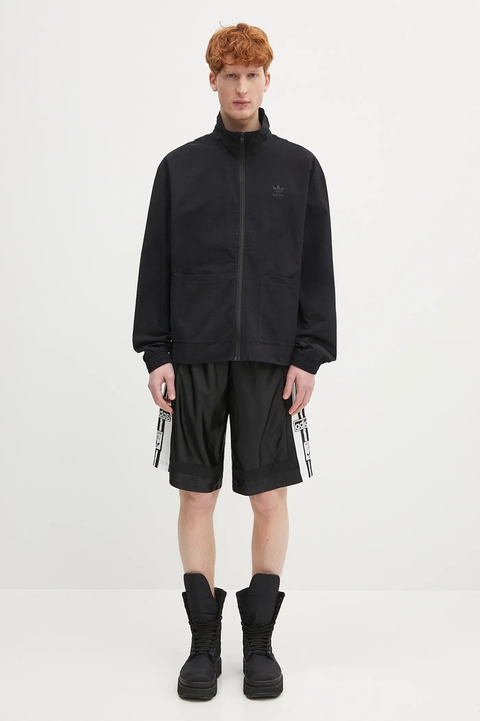 adidas Originals bluza bawełniana Essentials Seersucker Track Top JD2458 czarny