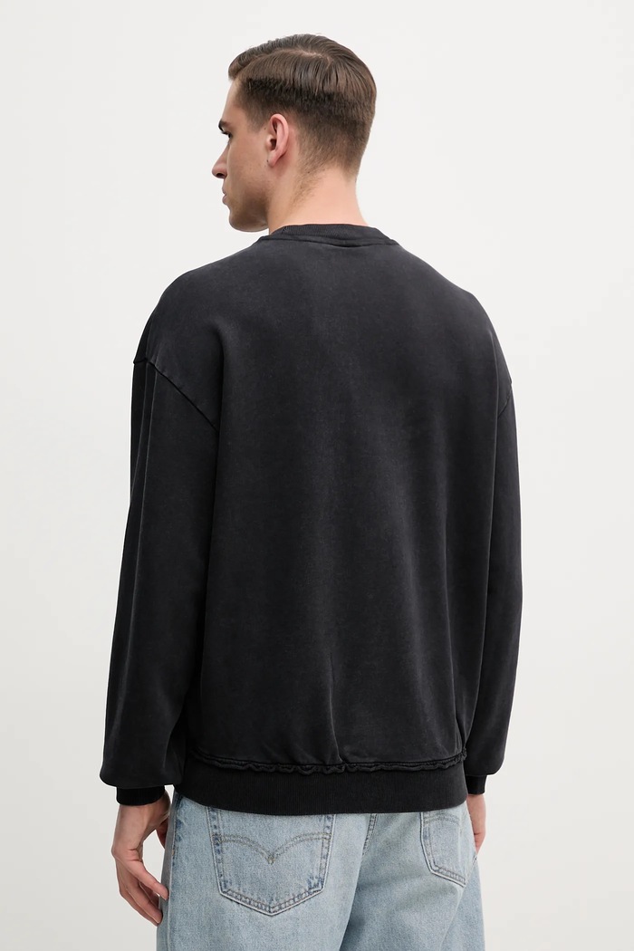 HUGO bluza bawełniana 50535258 czarny SS25