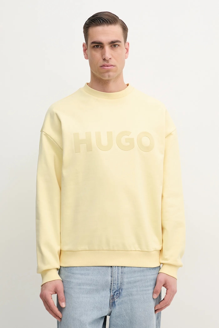 HUGO pamut melegítőfelső pamut sárga 50538778