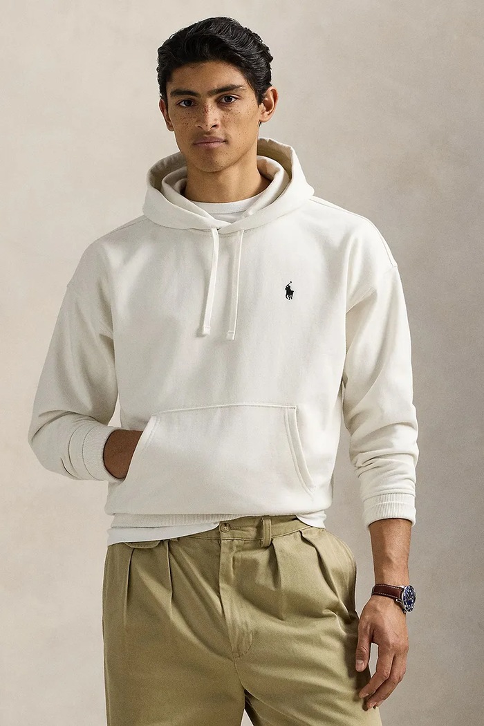 Mikina Polo Ralph Lauren s kapucí bílá 710964718