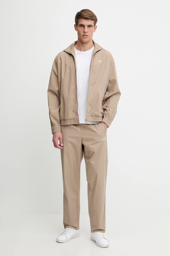 adidas Originals kurtka bawełniana Firebird Jacket KC0685 beżowy SS25