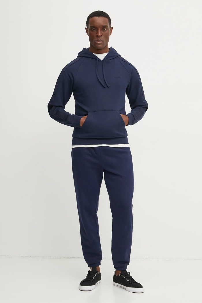Бавовняна кофта HUGO LIAM Hoodie 50540921 темно-синій AW25