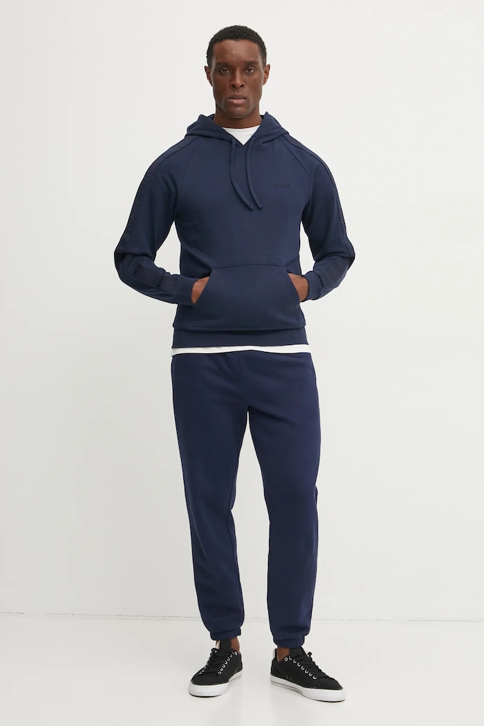 Бавовняна кофта HUGO LIAM Hoodie 50540921 темно-синій AW25