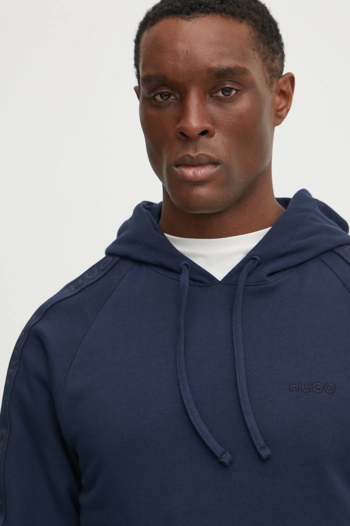 Бавовняна кофта HUGO LIAM Hoodie темно-синій 50540921