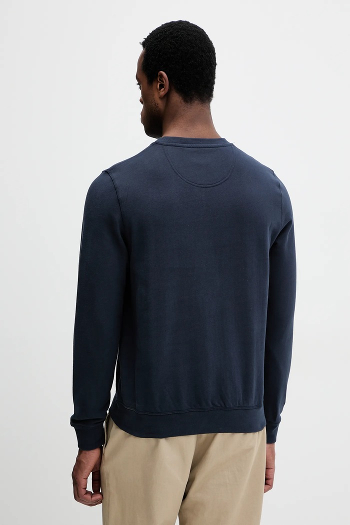 Odzież Barbour bluza bawełniana Pique Applique Crew Sweatshirt MOL0670 granatowy