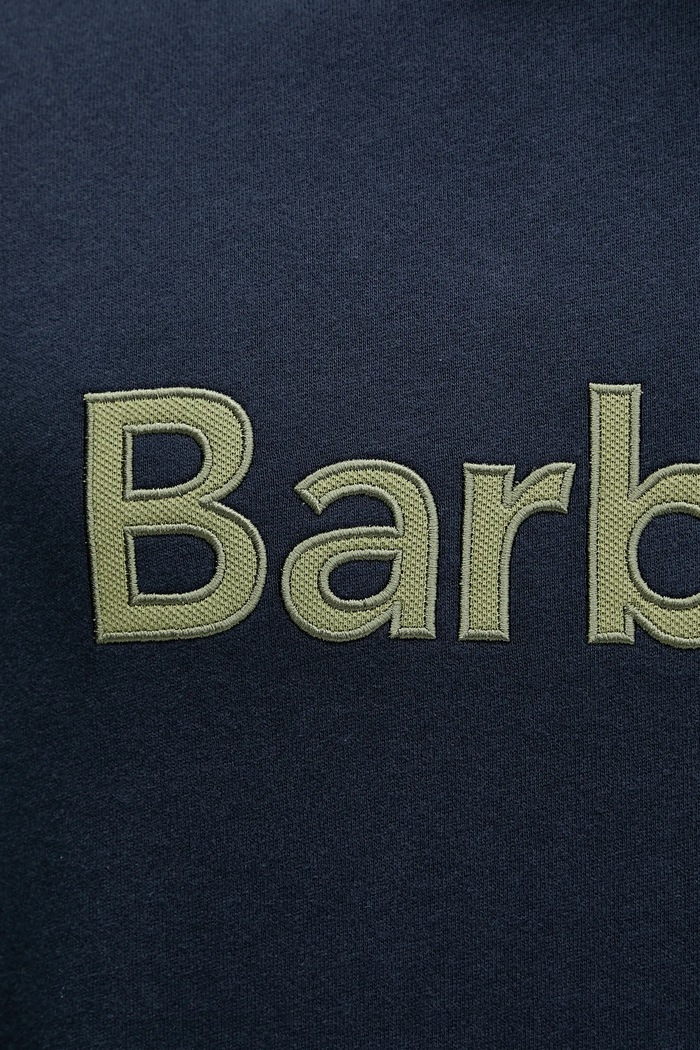 Barbour bluza bawełniana Pique Applique Crew Sweatshirt MOL0670 granatowy