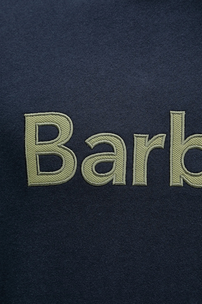 Barbour bluza bawełniana Pique Applique Crew Sweatshirt MOL0670 granatowy