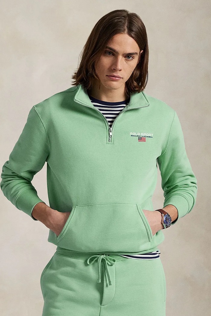 Mikina Polo Ralph Lauren bez kapuce modrá 710969033