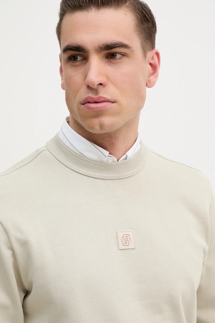 BOSS Orange bluza bawełniana beżowy 50536779