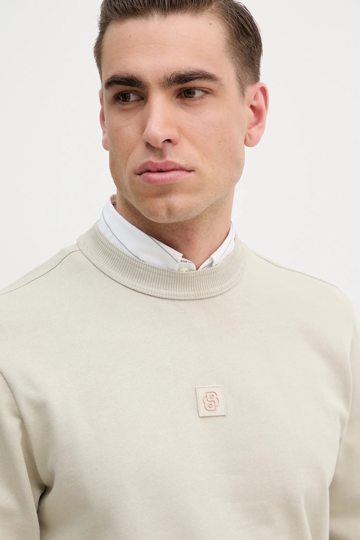 BOSS Orange bluza bawełniana beżowy 50536779