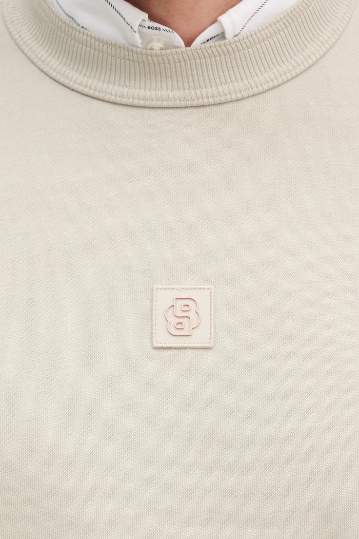 BOSS Orange bluza bawełniana 50536779 beżowy