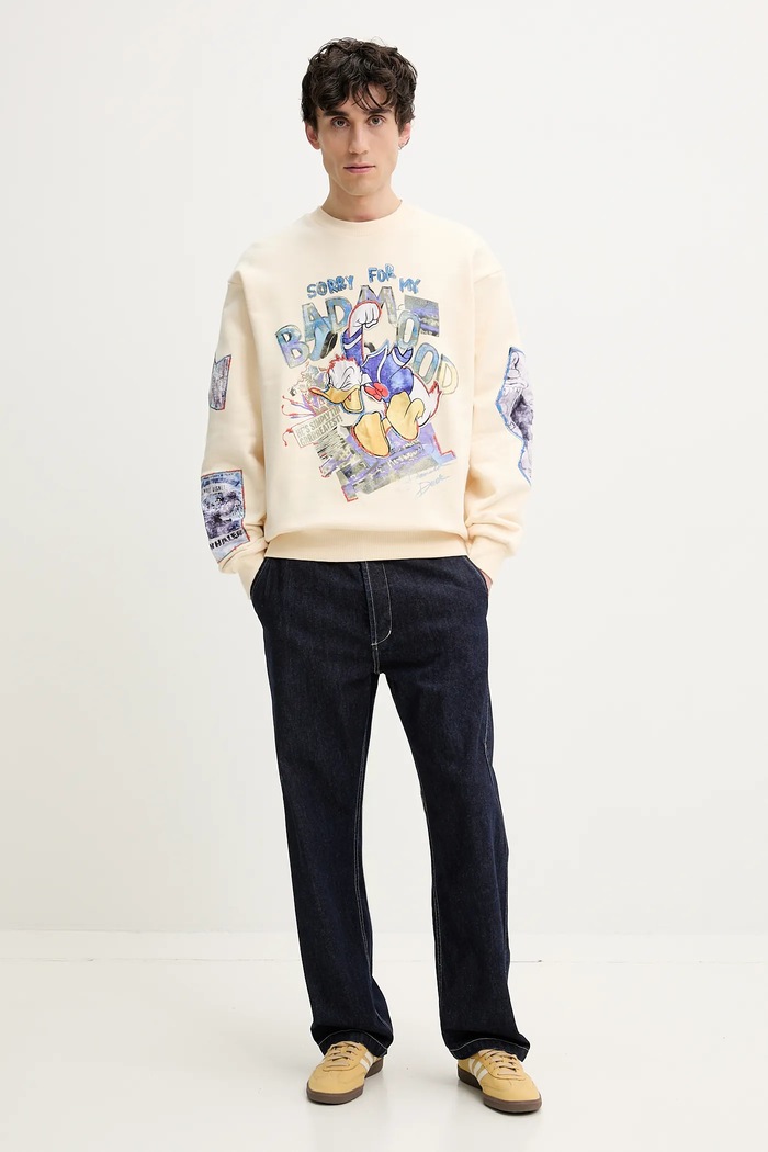 Desigual bluza bawełniana MICKEY 25SMSK07 beżowy SS25
