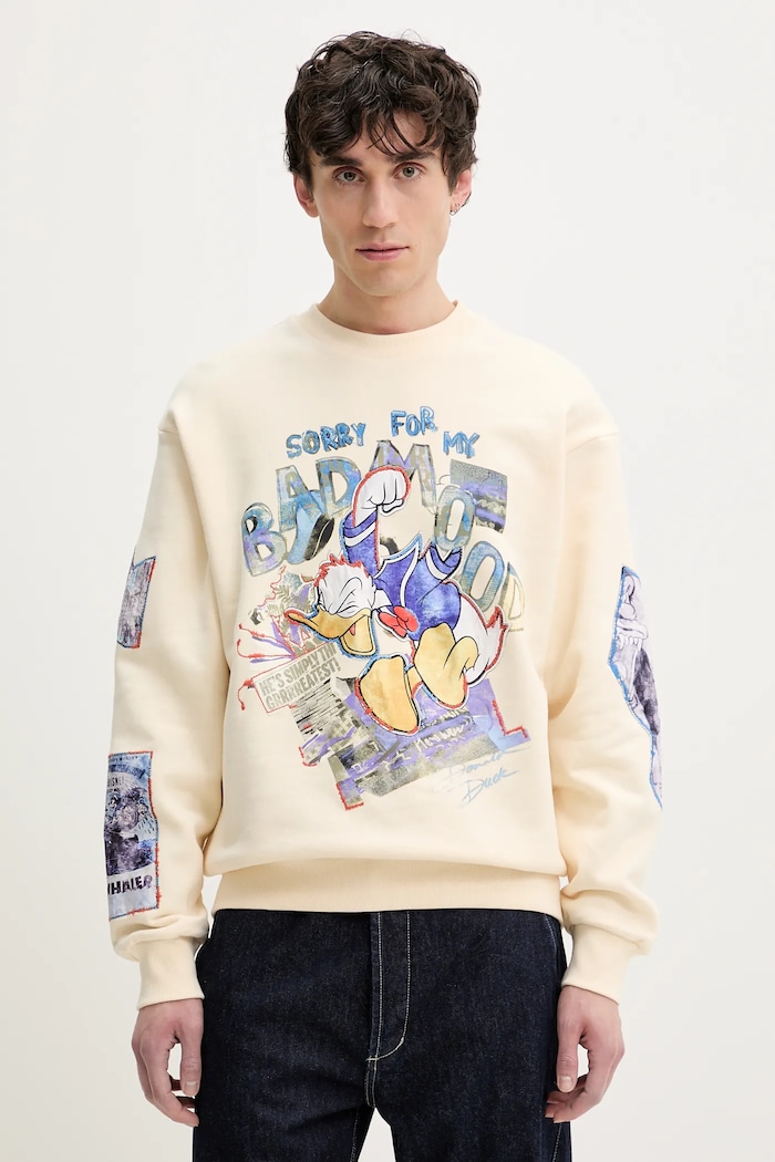 Desigual bluza bawełniana MICKEY beżowy 25SMSK07