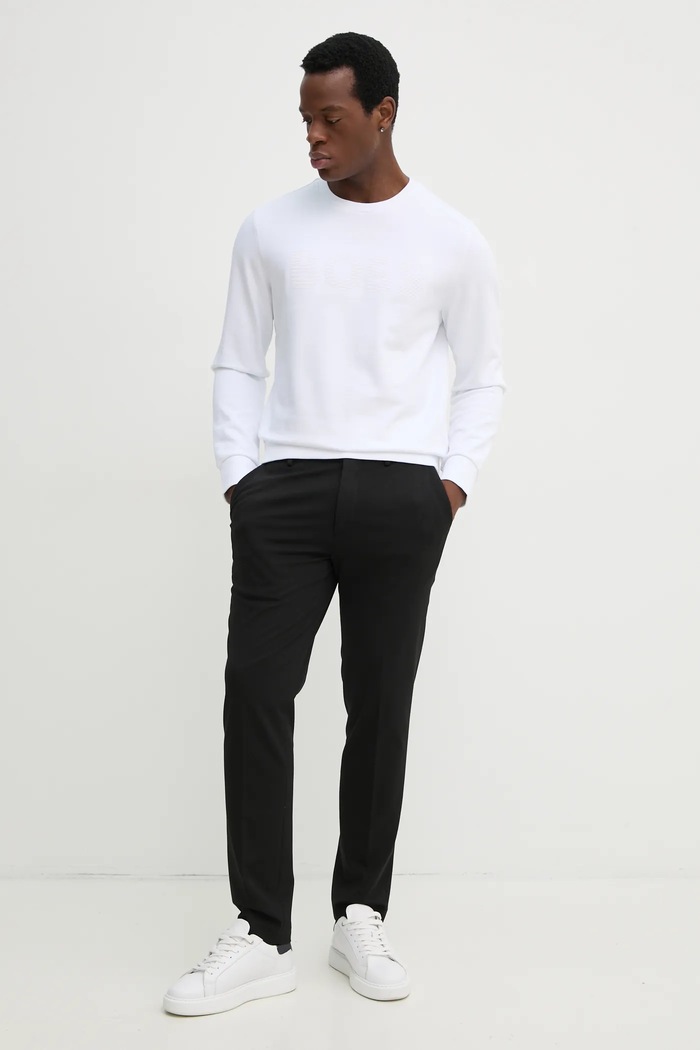 BOSS bluza bawełniana 50536797 biały SS25