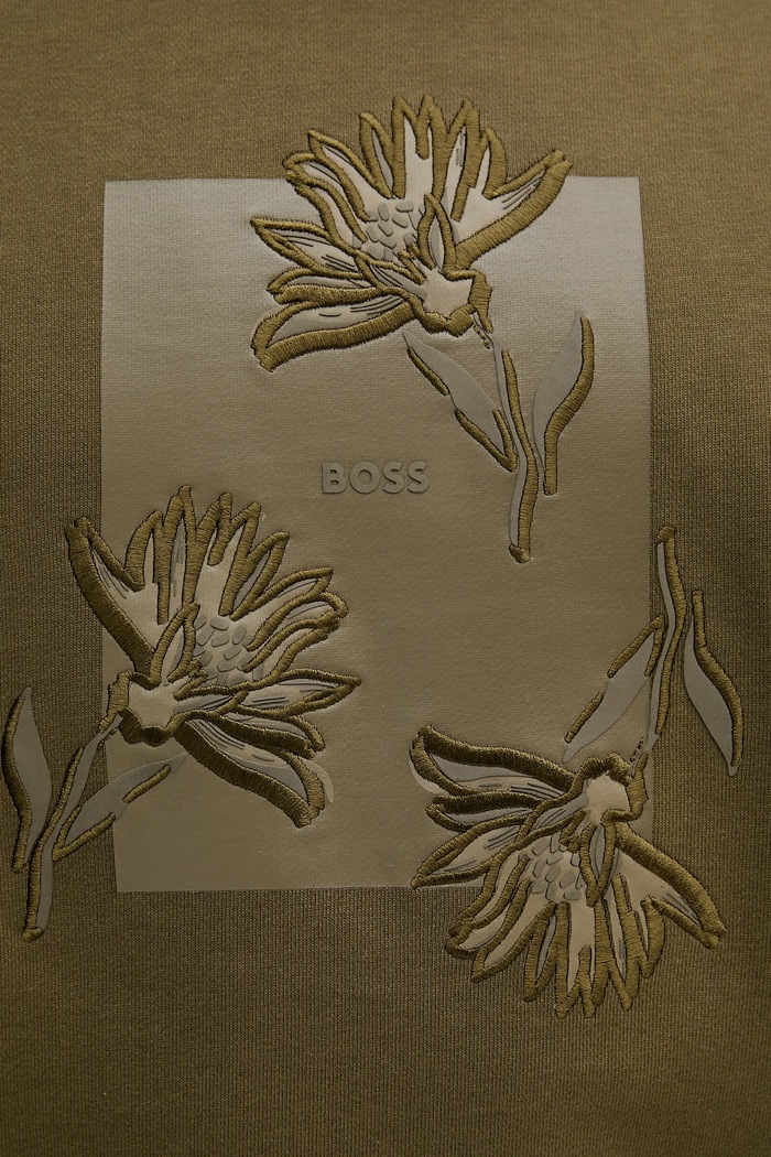 BOSS bluza bawełniana 50537683 zielony