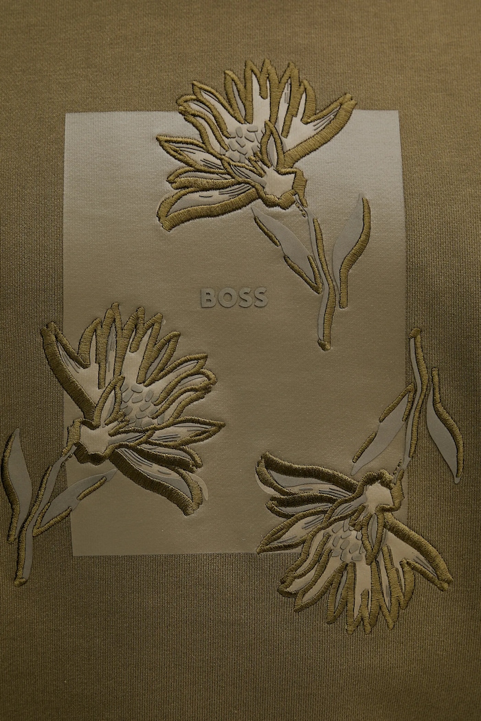 BOSS bluza bawełniana 50537683 zielony