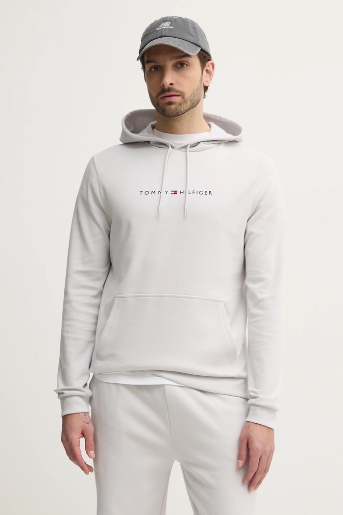 Dukserica Tommy Hilfiger natpis siva UM0UM03506