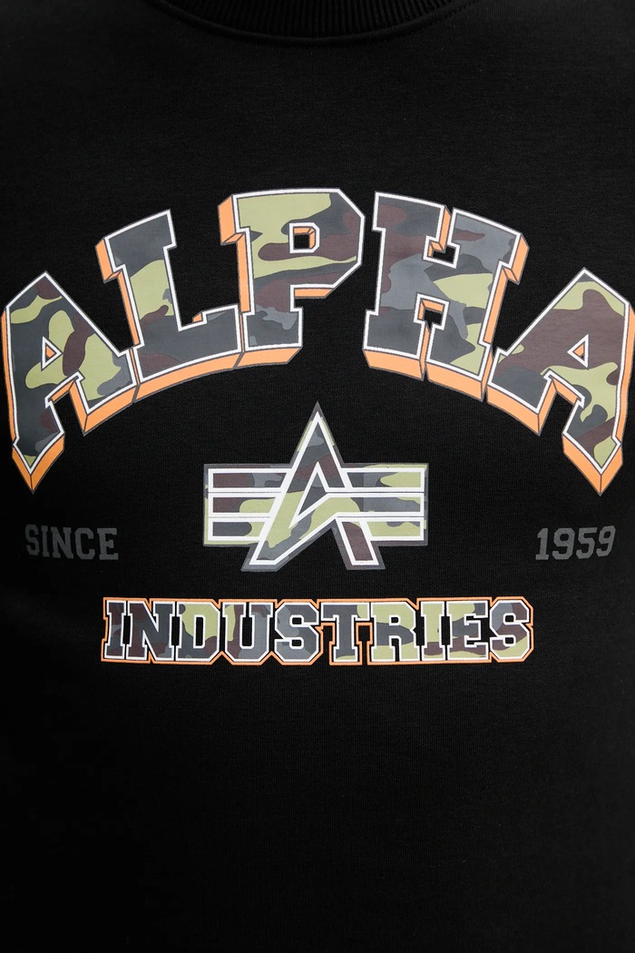 Alpha Industries bluza College Camo Sweater 146306 czarny