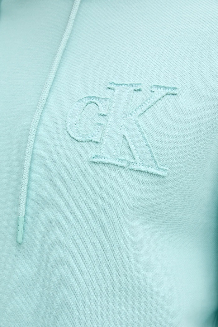 Βαμβακερή μπλούζα Calvin Klein Jeans J30J327245 τιρκουάζ