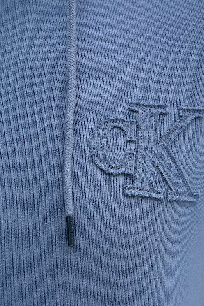 Bombažen pulover Calvin Klein Jeans modra J30J327245