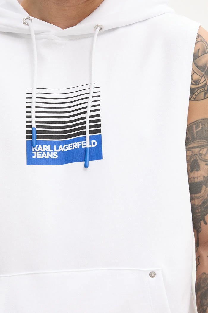 Karl Lagerfeld Jeans vestă din bumbac alb A2M20029