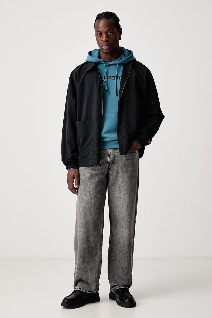 Karl Lagerfeld Jeans Bluza z kapturem męska z bawełną A2M20049 turkusowy AW25