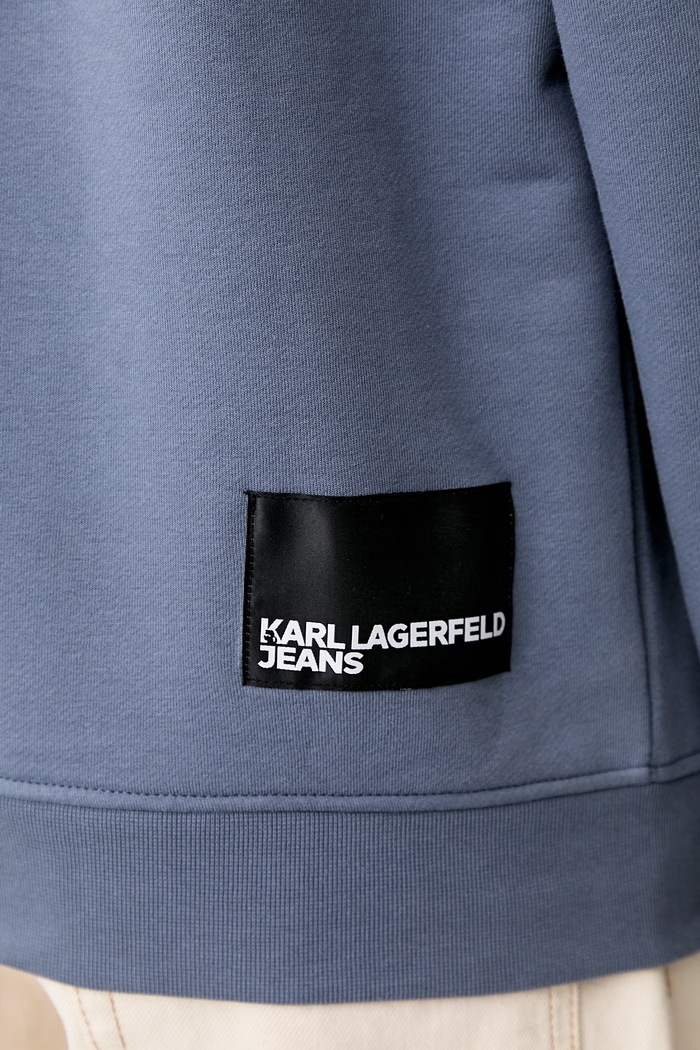 Karl Lagerfeld Jeans bluza z kapturem męska z bawełną A2M20049 niebieski