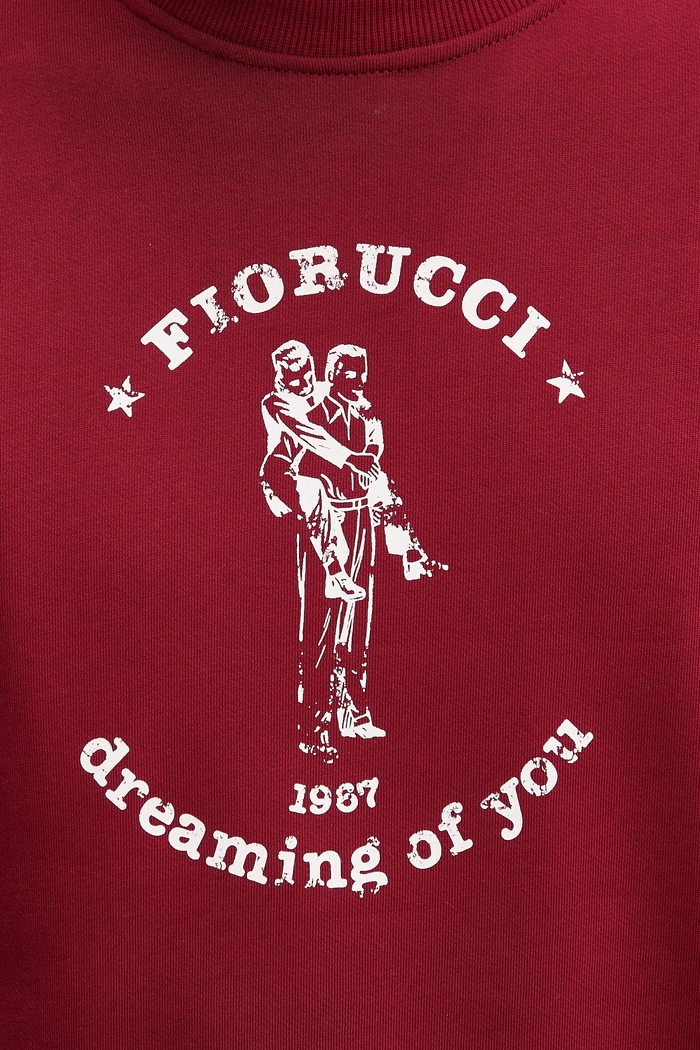 Pamučna dukserica Fiorucci M02SMSCR188CJ05RD03 bordo