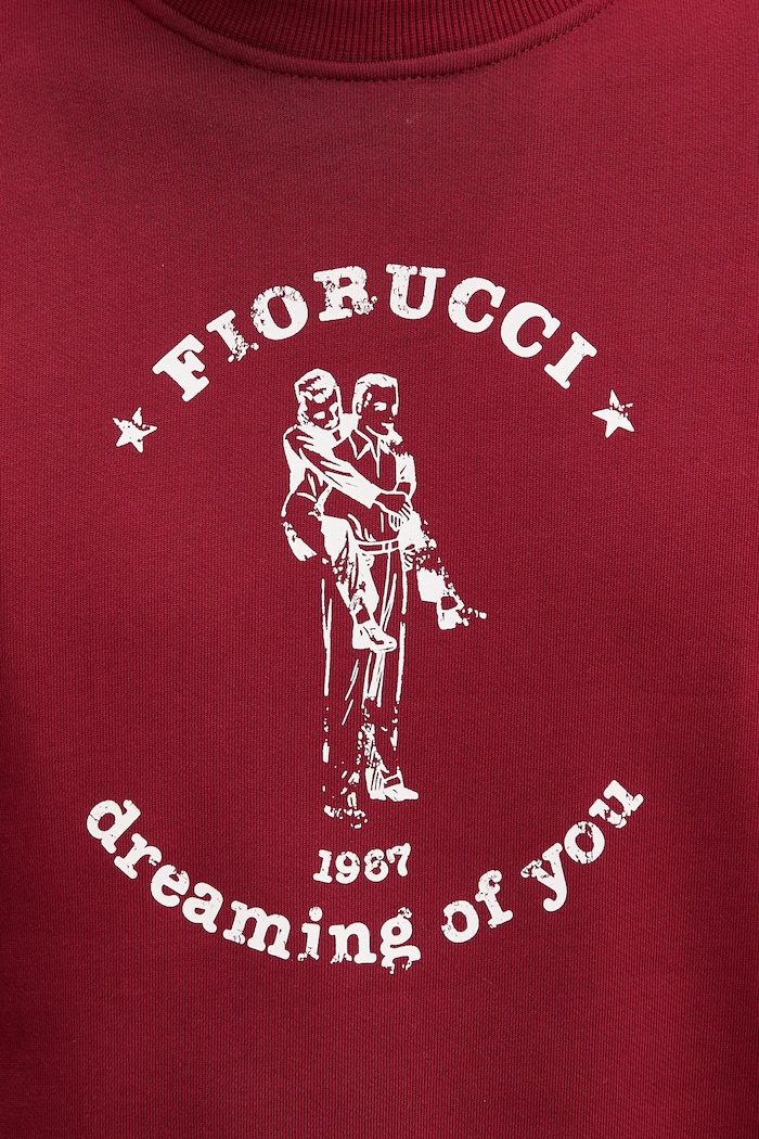 Pamučna dukserica Fiorucci M02SMSCR188CJ05RD03 bordo