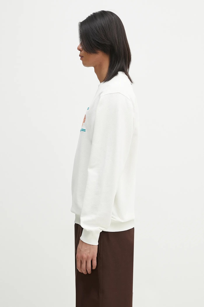 Drôle de Monsieur bluza bawełniana Le Sweatshirt Pique Tennis G.SW164.CO162.OW biały SS25