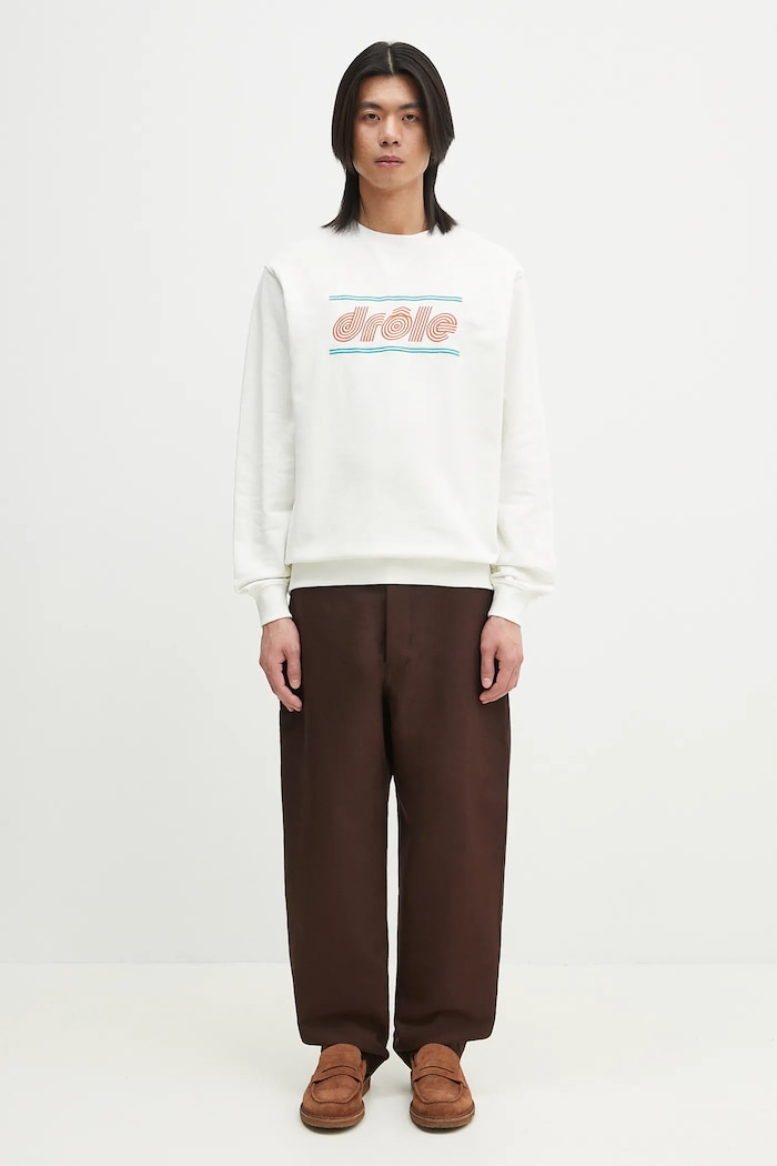 Drôle de Monsieur bluza bawełniana Le Sweatshirt Pique Tennis G.SW164.CO162.OW biały